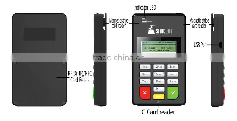 card swipe machine POS terminal magnetic card machine