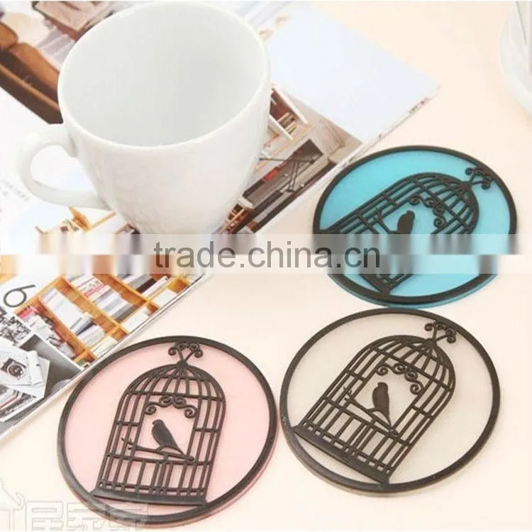 PVC cup pad, decorative PVC table mats for home, cheap beer coaster