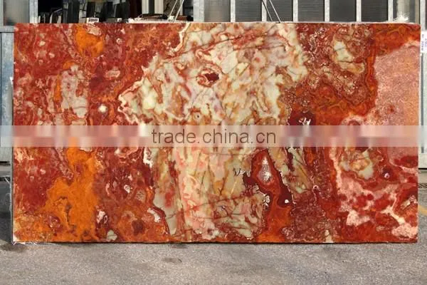 Polished Red Onyx Multi Color Marble