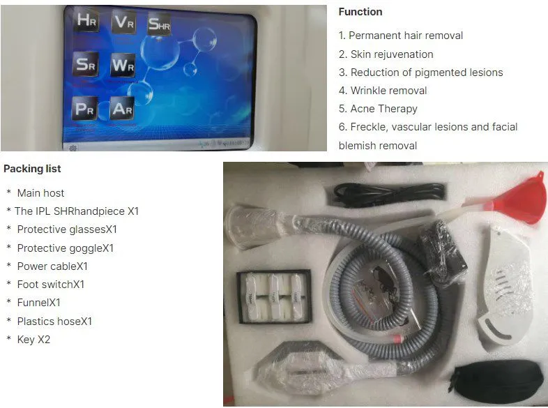 Beauty Salon Use Facial Care Skin Rejuvenation Portable Ipl Hair Removal Machine