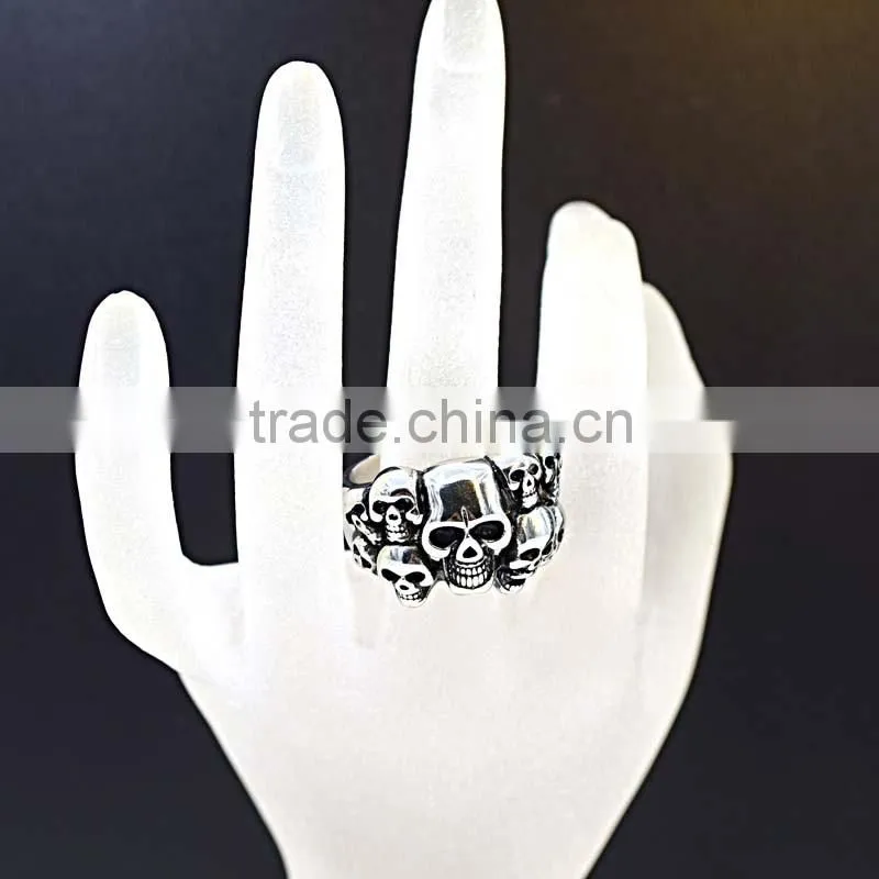 gift items black stone ring designs for men skull rings for men