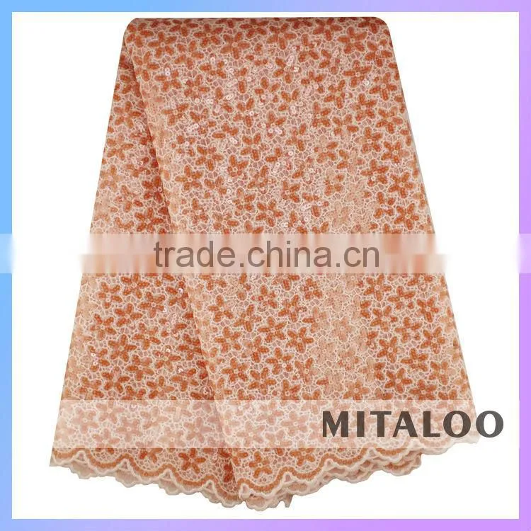 Mitaloo Nigerian High Quality Fashion Lace African Sequins Organza Lace Fabric MOG0196