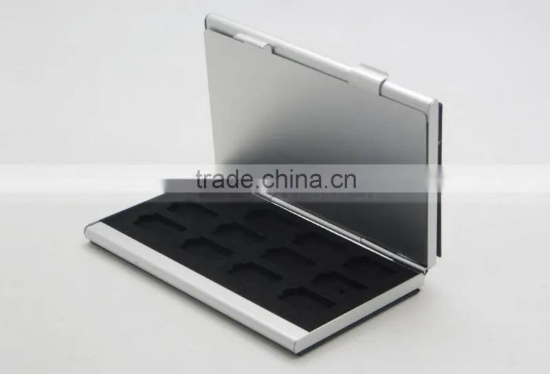 Leather Aluminum EVA 24 Micro SD TF Card Case Memory Card Storage Carrying Case Holder Protector