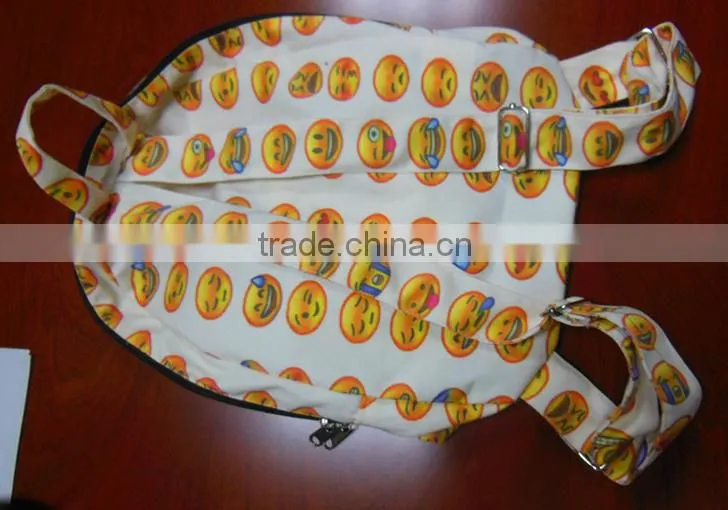 free sample Emoji backpack/emoji nal qq smile face canvas daypack backpack cool Cute Emoji Backpack Cool Kids School Backpack