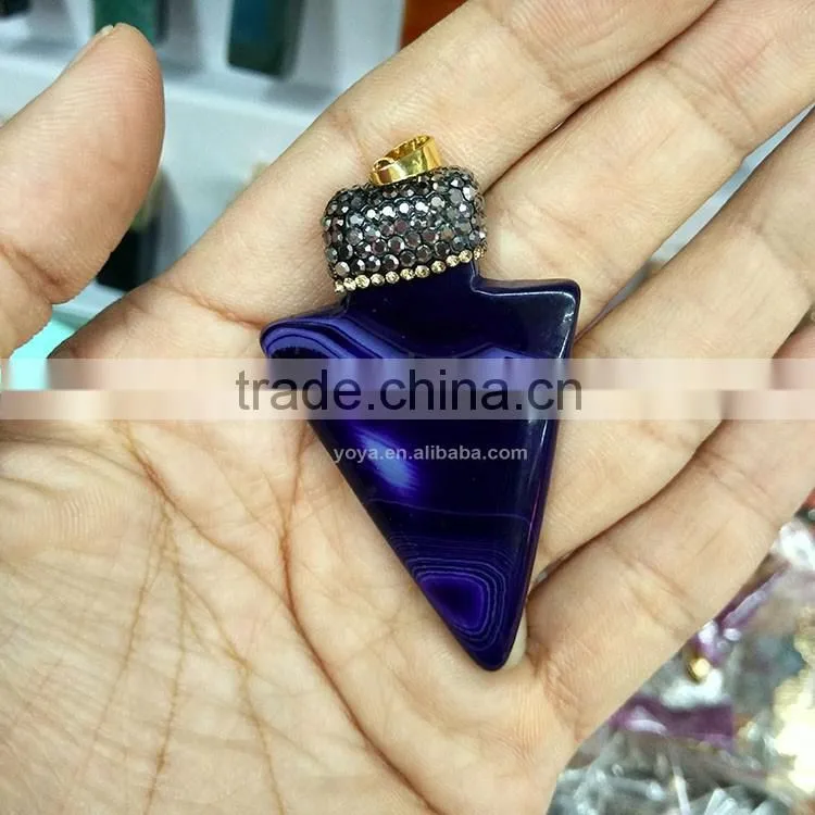 PC1614 2016 New crystal pave leopard skin agate marquise eye pendants