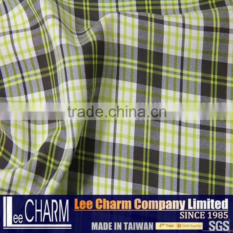 Cotton Feel White Tartan Plaid Stripe Cotton Fabric