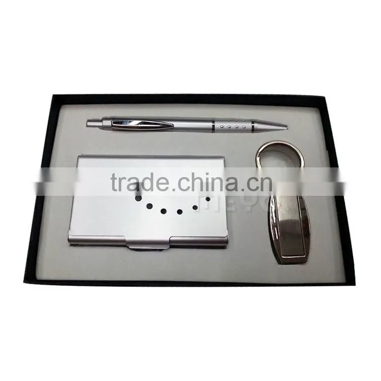 Corperation metal key chain ball point pen and card holder with customized logo
