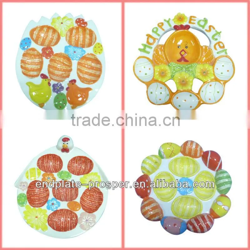 2013 new design ceramic easter basket craft