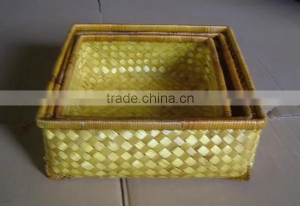 set of 3 bamboo basket