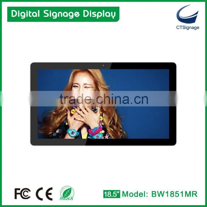 18.5inch lcd digital signage display RJ45/wifi/3G photo frame