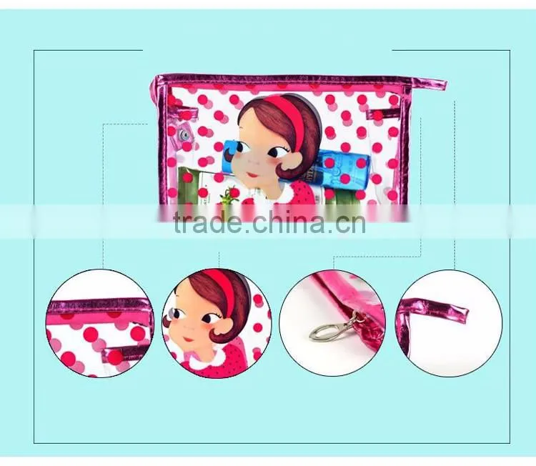 fashion transparent PVC for cartoon cosmetic bag simple small makeup bag