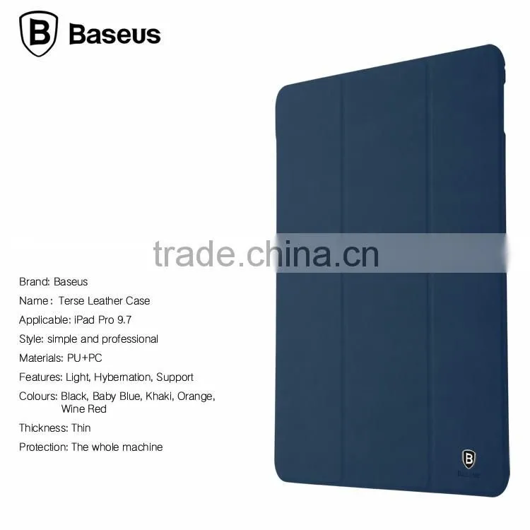 BASEUS For iPad Pro 9.7 Terser Series 3 Folding Leather Case Luxury Business PU Leather Case With Stand For iPad Pro 9.7 TB-0343