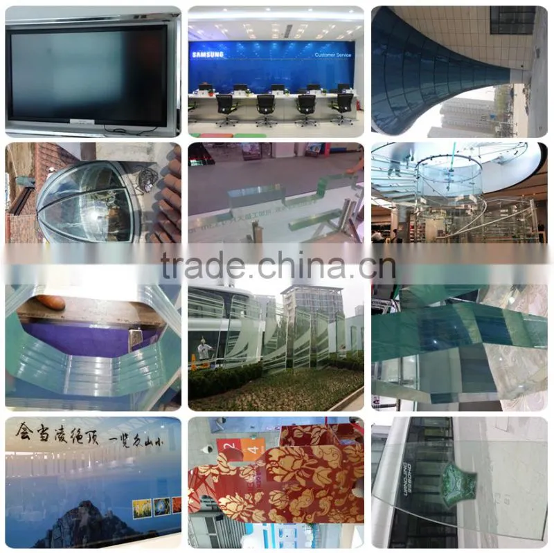 double curve tempered glass/curved building glass