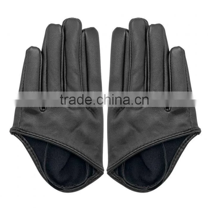 pu dress leather half gloves