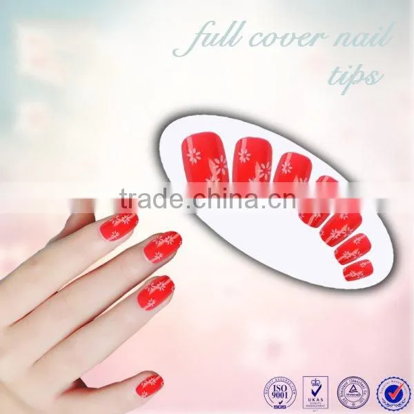 Beautdy product flower design color ABS artificial nail tips full cover color christmas false fingernail art tips