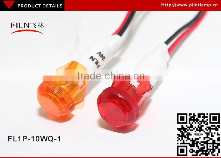 Plastic10MM With Wire Panel Mount Red 12V pilot light sensor