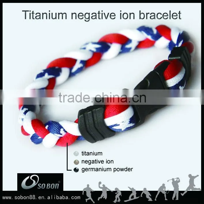 Fashinable Healthy Sport Fitness Titanium Braided Sports Bracelet
