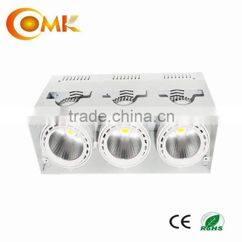 3*30W CXA2520 triple heads adjustable LED Bean grille light ,Iron+Aluminum