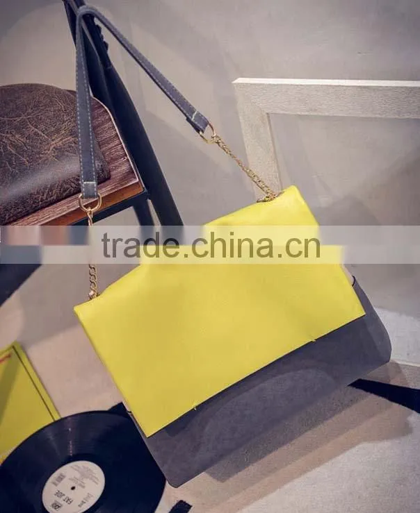 Wholesale fashionable girls pu shoulder bag with safe ladle cover closure