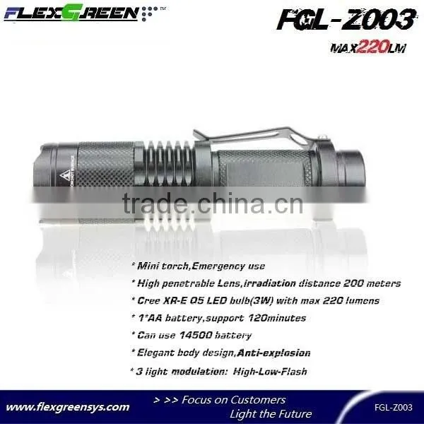 AA battery Q5 led military mini flashlight