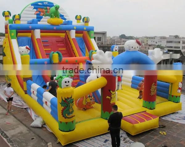 cartoon fun city giant inflatable kids playground equipment for sale