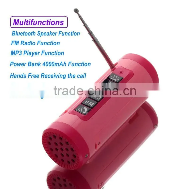 2016 New design Power bank Bluetooth speaker FM speaker wireless speaker