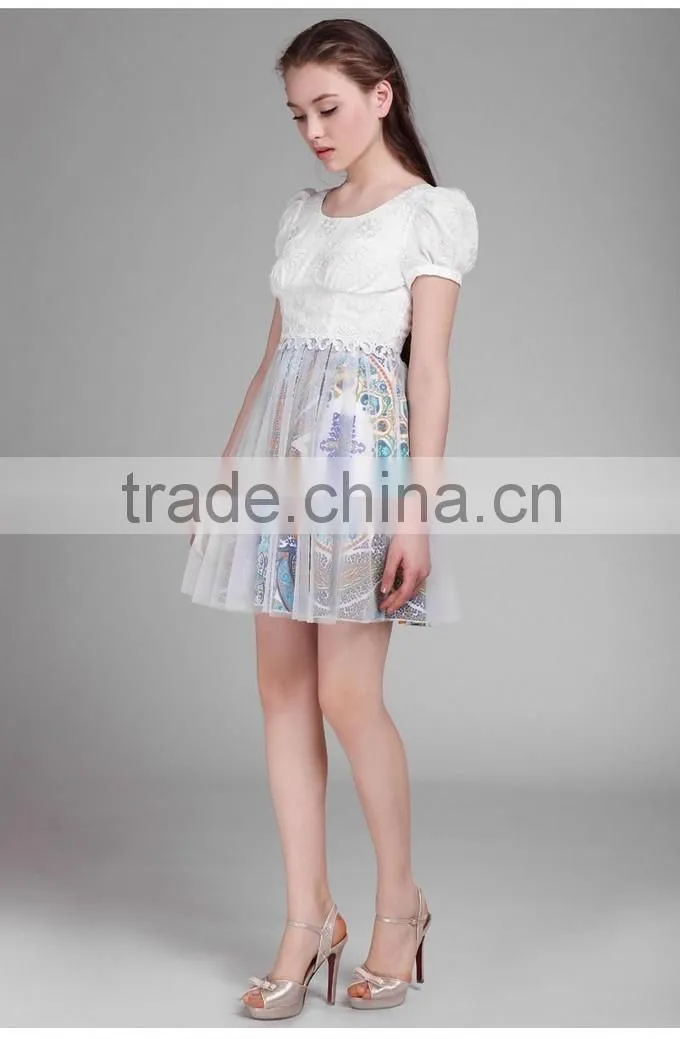 2015 High Quality Floral Printed Alibaba Prom Dress Design