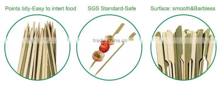 New design bamboo food stick skewer for core meat beef skewer