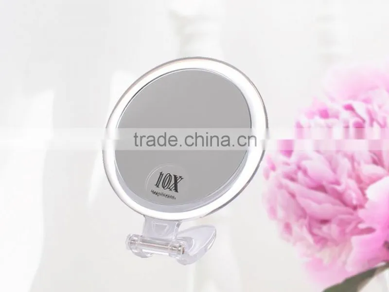 Clear acrylic folding makeup mirror, magnifying traveling cosmetic mirror, 20x portable vanity mirror