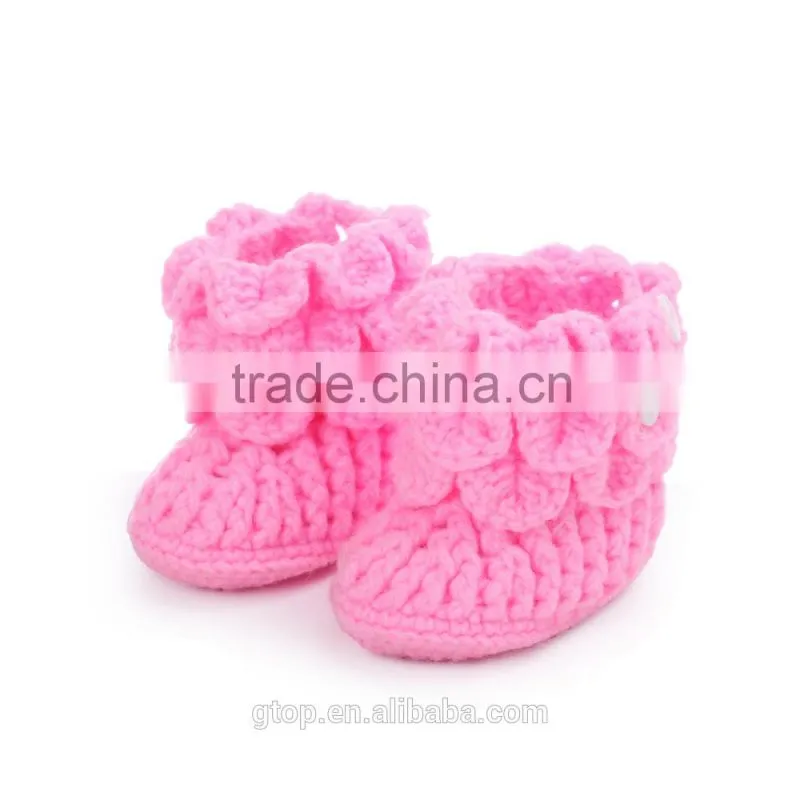 Baby Handmade Crochet Boots Shoes Supplier for 1-10 months old B-0018