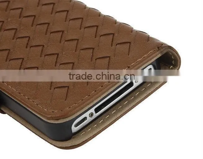 Chinese factory cheap weave wallet pattern leather case for Sony Xperia Z4 with stand