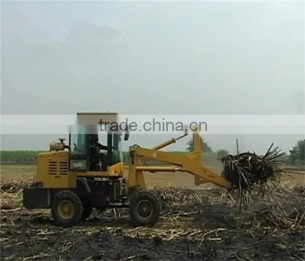 Big size 44 KW sugar cane grab loader ZLG16 small wheel loader for loading sugar cane selling