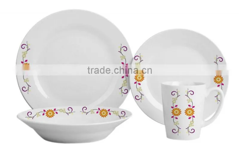 Super white Porcelain modern dinnerware set porcelainware