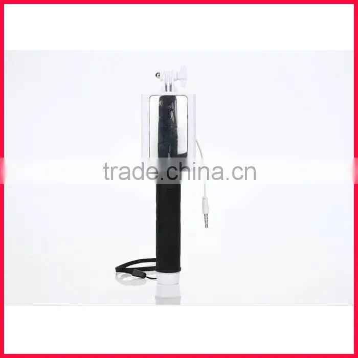D09 Double system extendable mirror Selfie Stick,D09 Selfie Stick Monopod with Glass Mirror