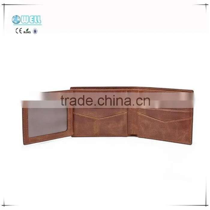 2016 Men Fashion Genuine Leather Short Wallet 100% Real Leather Purse