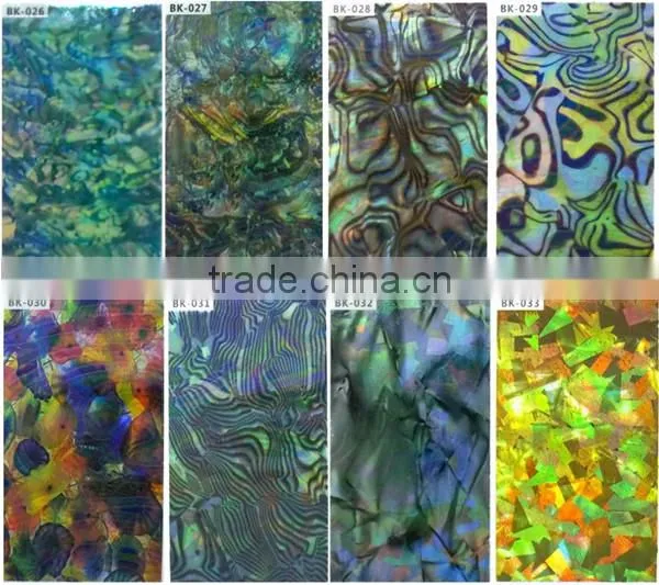 DIY Laser Glass Paper Nail Stickers,Wraps Decorations Shine Colorful Glitter Decals Plastic Shell Japanese Nail