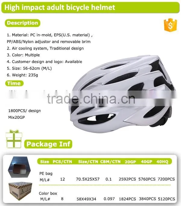 OEM high impact EPS ,PC shell EN1078 sports bike helmet