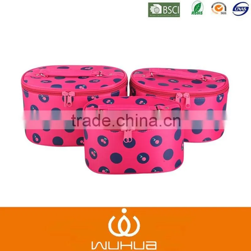 high capacity roundness shape handmade cosmetic bag for travel