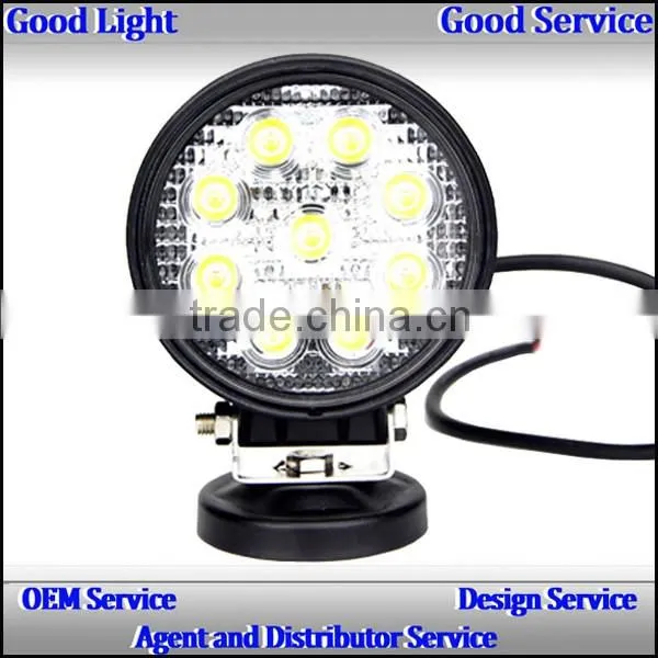 Excellent Round 12 volt 27w led work light with magnet for truck, tractor, suv