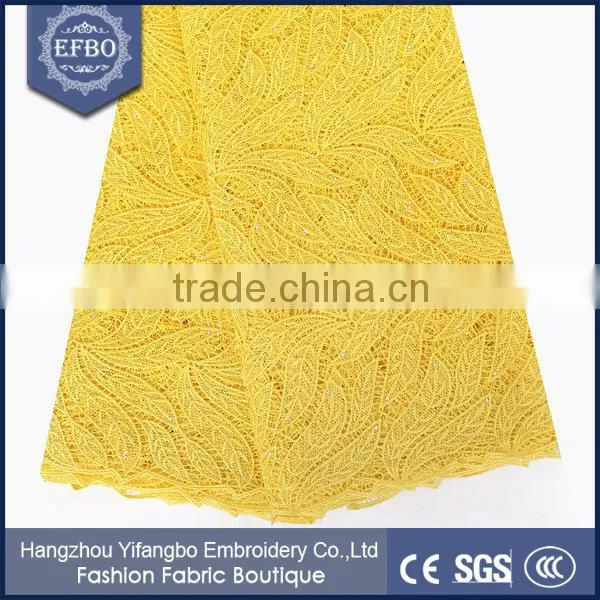 Simple Design Style Guipure Lace Fabric / Purple Color UK Embroidery Lace Fabric For Wedding Dress