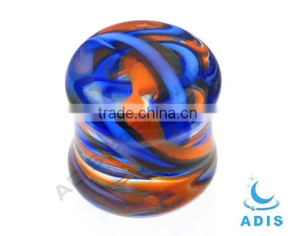 Speckle pattern pyrex glass body piercing cheap ear expander plug