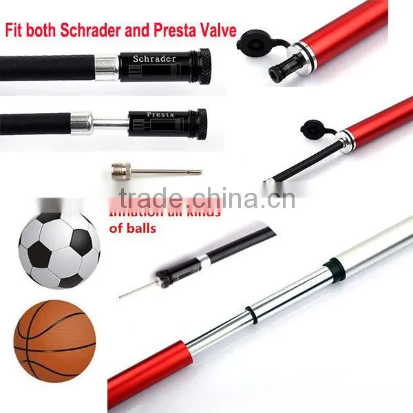 Hand bicycle pump with gaugu hide/bicycle accessories(GJ-1007)