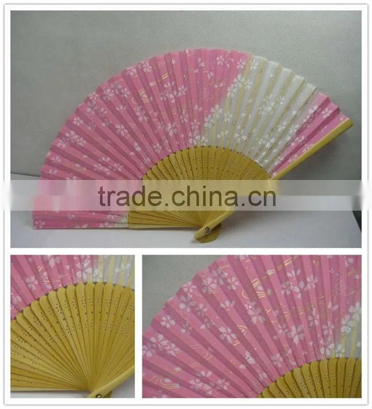 Japanese element foldable hand bamboo silk fan