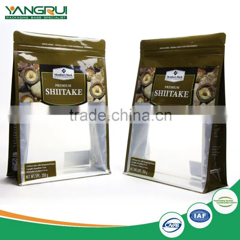 customized flat bottom transparent plastic packaging