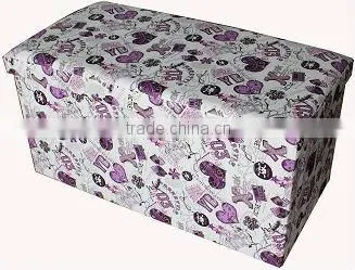 stronger!!Brown PU Leather folding storage ottoman
