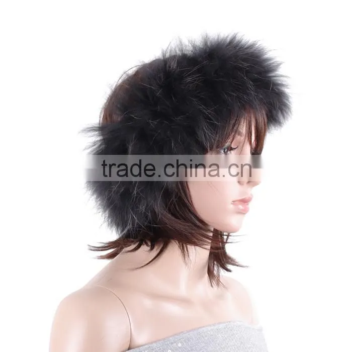 Ladies raccoon fur headband/knitted fur headband KZ150124