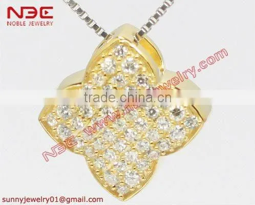 wholesale sterling silver jewelry, Gold plated Cross pendant, 925 silver necklace