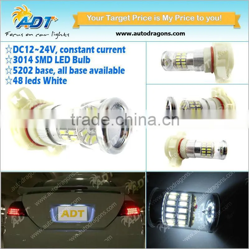 White 6000K HID 48-SMD H8 LED Bulbs For Car Fog Lights Driving Lamps