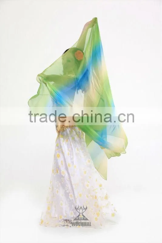 Wholesale Qiancai Wuchieal cheap colorful Belly Dance Veil,professional Indian bellydance veil SJ001