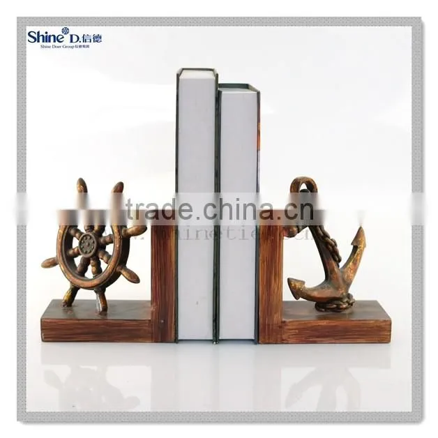 polyresin mini custom nautical flower bookends adjustable cute stone design bookends